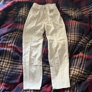 Clean Girl Old Money Minimalist Wardrobe Staple Cream High Rise Cream Trousers